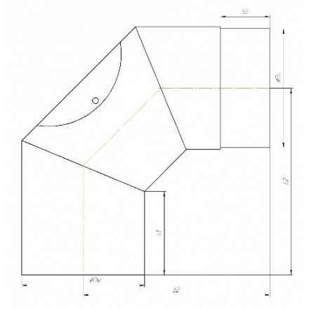 Отвод 90° с ревизией КПД ЧЕРНЫЙ в Могилеве