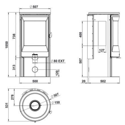Купить Печь-камин Invicta Poele Neosen Etanche в интерьере чугунная в Могилеве в Могилеве