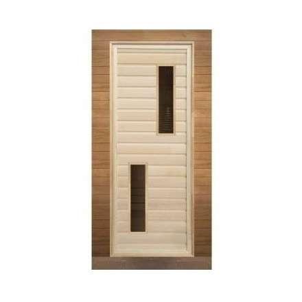 Дверь для бани липа с 2-мя стеклами (кор. хвоя) 1900x700 (без петель) купить в Могилеве