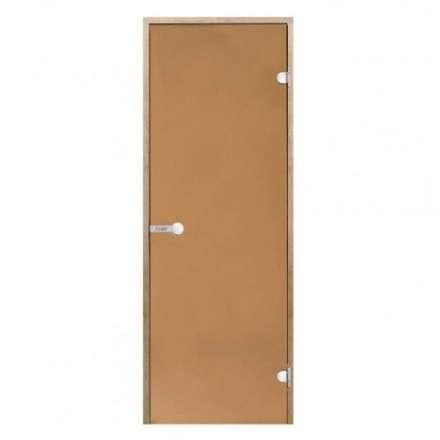 Дверь для бани стеклянная Harvia 8/21 коробка ольха, бронза в Могилеве