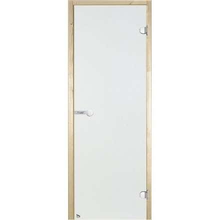 Дверь для бани стеклянная Harvia 7/19 коробка ольха, прозрачная в Могилеве