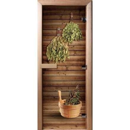 Дверь для сауны Doorwood с фотопечатью A004 1900x700 в Могилеве
