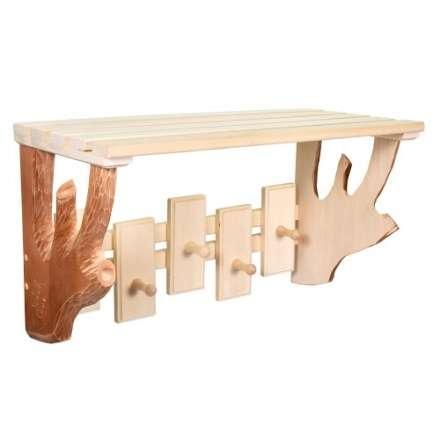 Полка-вешалка 5 крючков резная в Могилеве