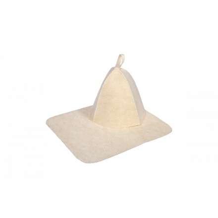 Набор из двух предметов (Шапка, коврик) белый 41217 в Могилеве