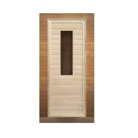 Дверь для бани липа прямоугольное стекло (кор. осина) 1900x700 (без петель) купить в Могилеве