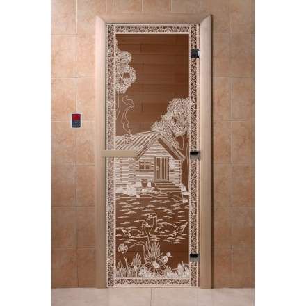 Дверь для бани Doorwood Бронза 2000x800 (стекло 10 мм, 3 петли) в Могилеве