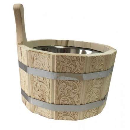 Ушат шайка 3л с нержавеющей вставкой (ЛТ-10) с тиснением Цветы купить в Могилеве