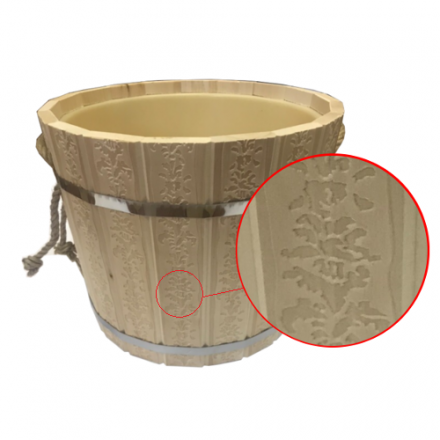 Запарник для бани 16л с пластиковым вкладышем ПЛ-43 с тиснением Цветы купить в Могилеве