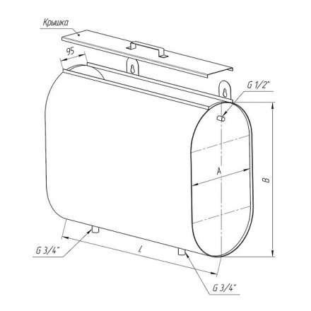 Бак Ferrum Комфорт для теплообменника горизонт. эллипс 95 л в Могилеве