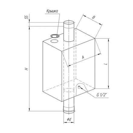 Бак Ferrum Комфорт прямоугольный на трубе 73 л в Могилеве