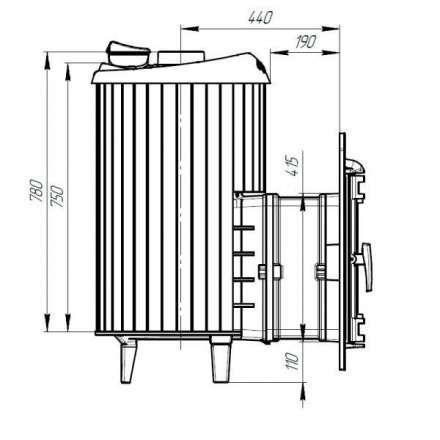 Печь банная ProMetall Атмосфера L+ в ламелях из натурального камня Змеевик в Могилеве