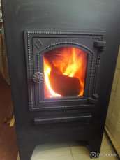 Недорогая печь-камин со стеклом ЭТНА (ДТ-4С) ? 115 мм для дома и дачи Амазонка бай фото в Могилеве