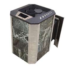 Печь Пегас 16 панорама в камне змеевик в Могилеве