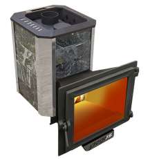 Печь Пегас 16 панорама в камне змеевик Амазонка бай фото в Могилеве