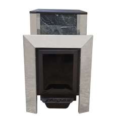Печь Пегас 16 со стеклом в камне змеевик в Могилеве