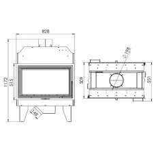 Топка каминная Мета-Бел ТКТ 10.0-05 (в модификации Аврора С2) в Могилеве