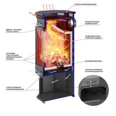 Печь-Камин ASTON 11кВт (180 м3) угловой в Могилеве