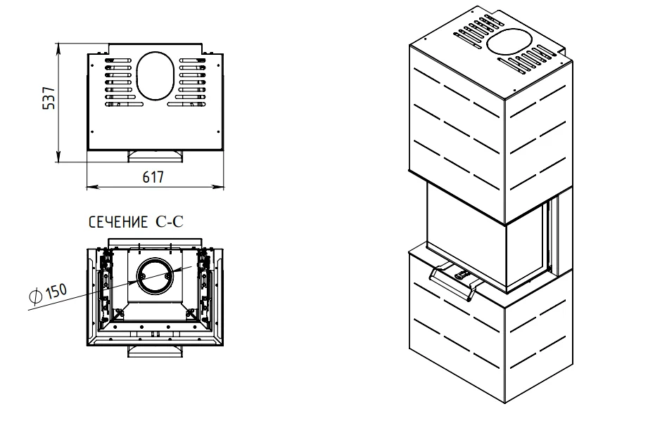 Печь-камин АОТ 7.0-01 в модификации Селена 7 в Могилеве