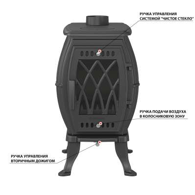 Печь-камин Везувий ВХ-09 Антрацит в Могилеве