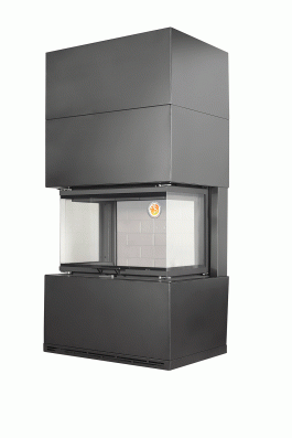 Камин Родос 800 ЧЕРНЫЙ шамот белый в Могилеве