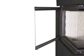 Камин Родос 900 ЧЕРНЫЙ, шамот белый в Могилеве