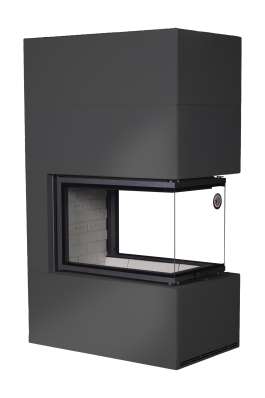 Камин Родос 900 ЧЕРНЫЙ, шамот белый в Могилеве