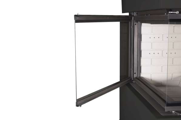 Камин Родос 900 ЧЕРНЫЙ, шамот белый в Могилеве