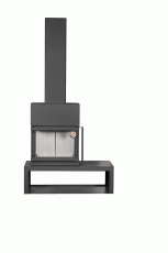 Камин МАДРИД на дровнике Гигант слева черный\белый шамот в Могилеве