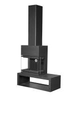 Камин МАДРИД на дровнике Гигант слева черный\белый шамот в Могилеве