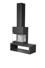 Камин МАДРИД на дровнике Гигант слева черный\белый шамот в Могилеве