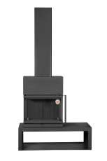 Камин МАДРИД на дровнике Гигант слева черный\белый шамот в Могилеве