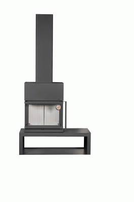 Камин МАДРИД на дровнике Гигант слева черный\белый шамот в Могилеве