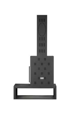 Камин МАДРИД на дровнике Гигант слева черный\белый шамот в Могилеве