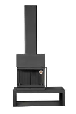 Камин МАДРИД на дровнике Гигант слева черный\белый шамот в Могилеве