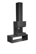 Камин МАДРИД на дровнике Гигант справа черный\белый шамот в Могилеве