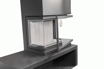 Камин МАДРИД на дровнике Гигант справа черный\белый шамот в Могилеве