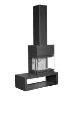 Камин МАДРИД на дровнике Гигант справа черный\белый шамот в Могилеве
