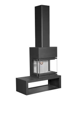 Камин МАДРИД на дровнике Гигант справа черный\белый шамот в Могилеве