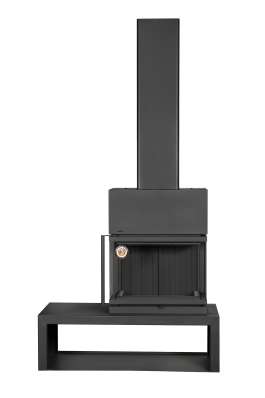 Камин МАДРИД на дровнике Гигант справа черный\белый шамот в Могилеве