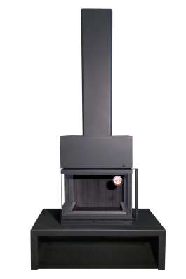 Камин МАДРИД на дровнике Гигант центральный черный\белый шамот в Могилеве