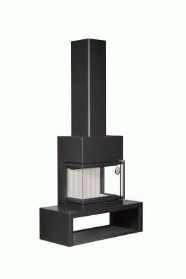 Камин МАДРИД на дровнике Гигант центральный черный\белый шамот в Могилеве