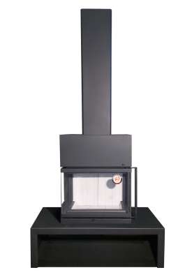 Камин МАДРИД на дровнике Гигант центральный черный\белый шамот в Могилеве