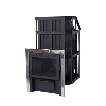 Печь банная Сибирь-24 c закрытой каменкой, панорамная дверца Амазонка бай фото в Могилеве