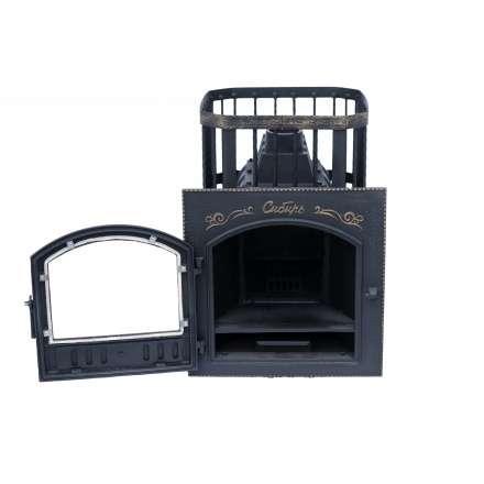 Печь банная Сибирь-24 с каминной дверцей Сибирь (545х545) в Могилеве