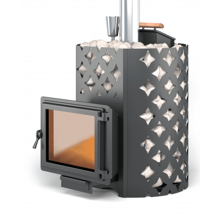 Банная печь ЭТНА 24 Панорама Закрытая каменка Амзонка бай фото в Могилеве