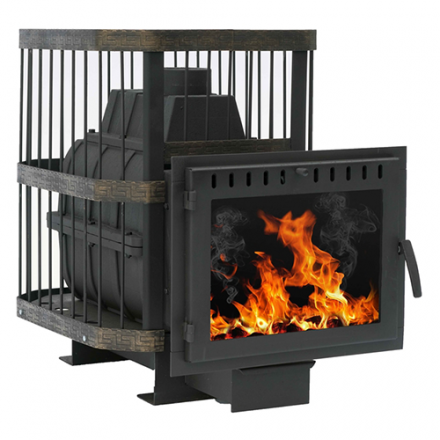 Печь банная Сибирь-24 (панорамное стекло, сетка квадрат) в Могилеве