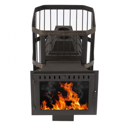 Печь банная Сибирь-24 (панорамное стекло, сетка квадрат) в Могилеве