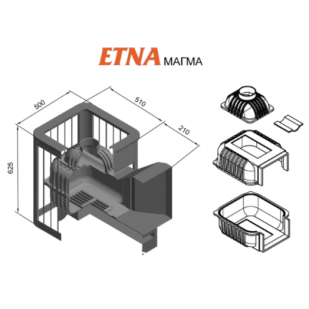 Печь для бани Этна Магма 18 (Панорама) в Могилеве
