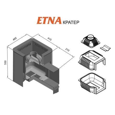 Печь для бани Этна Кратер 18 (ДТ-4С) в Могилеве