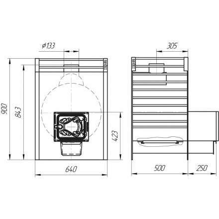 Печь для бани Добросталь Жара-люкс 30 чугунная дверка в Могилеве